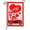 G128 Happy Valentine's Day Love Truck Garden Flag 12x18 In Double Sided Valentine's Day Yard Garden Lawn Decoration